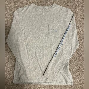 Men’s Medium Grey Vineyard Vines Long Sleeve Logo Tee